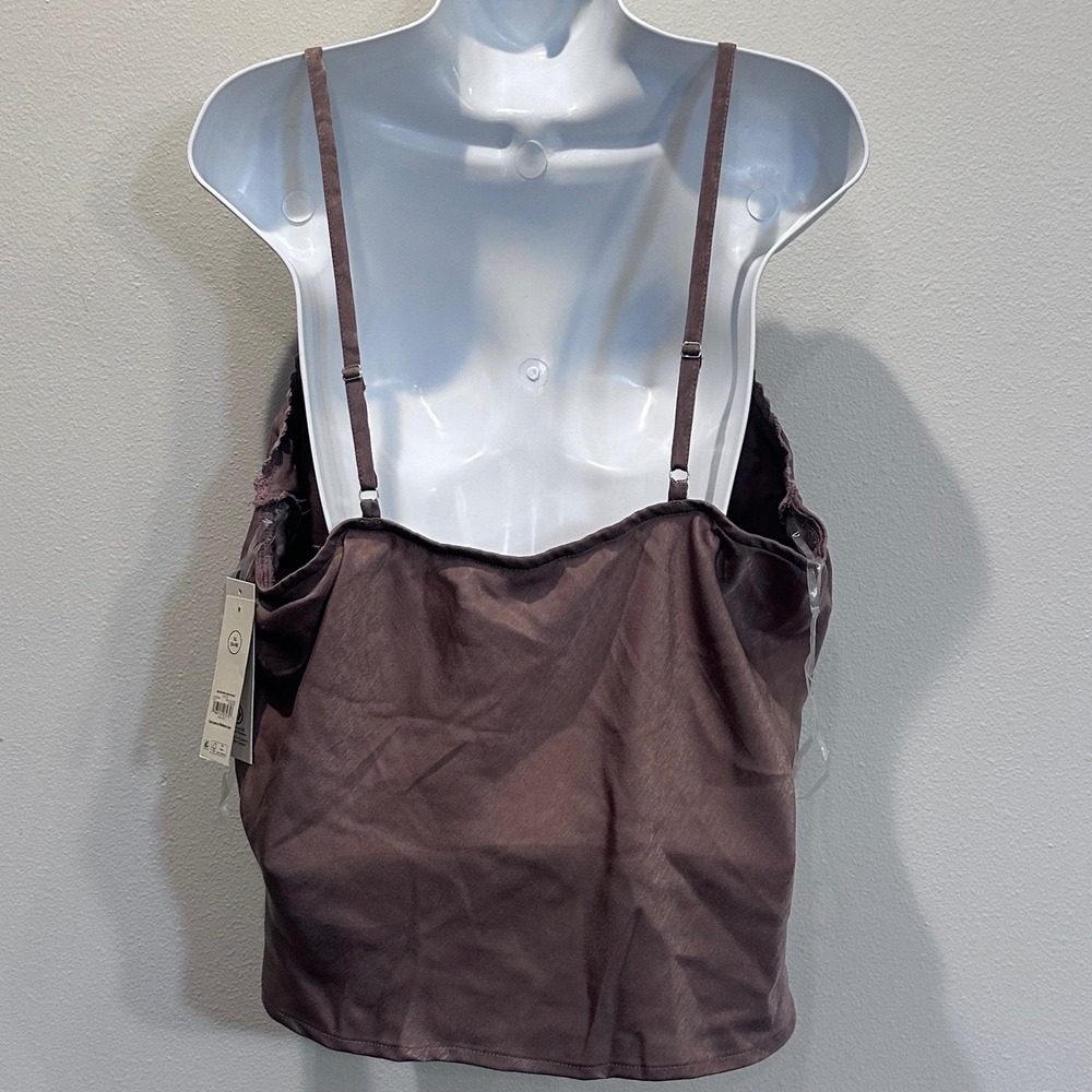 NWT No Boundaries Women's Cami Tank Top‎ XL 16-18 Satin Bow Adjustable Straps - Picture 3 of 10
